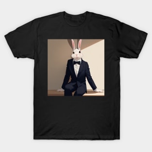 Tuxedo Bunny Rabbit Sitting T-Shirt